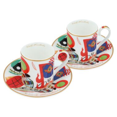 φλιτζάνια espresso Καντίνσκι, σετ espresso πορσελάνη, CARMANI φλιτζάνια, καλλιτεχνικά φλιτζάνια, δώρο για λάτρεις της τέχνης, Muses Kandinsky, espresso set 100ml