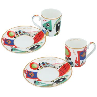 Kandinsky espresso cups, Muses coffee set, CARMANI porcelain cups, abstract art cups, espresso gift set, 100ml cups, art lover gift, designer coffee cups