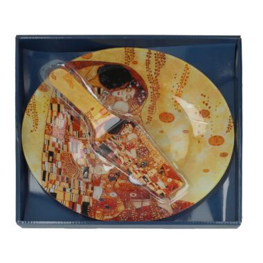 Gustav Klimt The Kiss plate, CARMANI dessert set, art porcelain plate, luxury serving plate, Art Nouveau tableware, Klimt gift set, decorative plate
