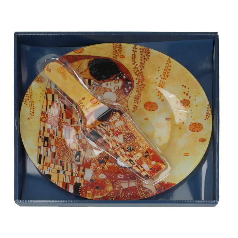 Gustav Klimt The Kiss plate, CARMANI dessert set, art porcelain plate, luxury serving plate, Art Nouveau tableware, Klimt gift set, decorative plate