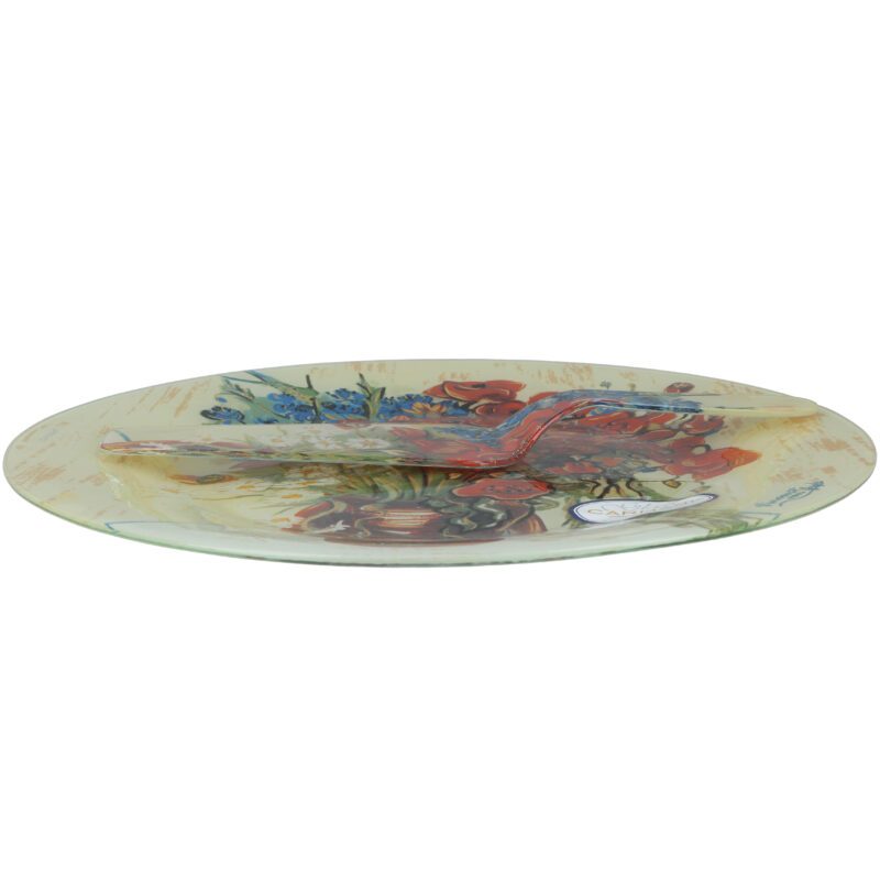 Van Gogh poppies plate, CARMANI decorative plate, art porcelain plate, poppies in a vase, Van Gogh gift set, luxury tableware, collectible art plate