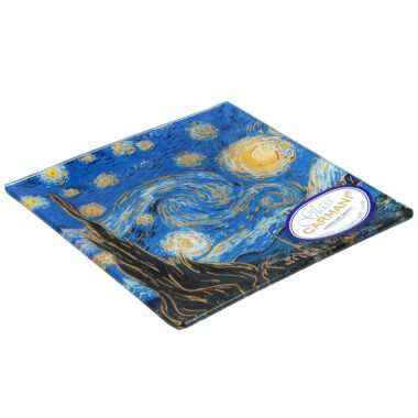 διακοσμητικό πιάτο Van Gogh, Η Έναστρη Νύχτα πιάτο, CARMANI μικρό πιάτο, καλλιτεχνική διακόσμηση, συλλεκτικό πιάτο, δώρο για λάτρεις της τέχνης, 13x13cm