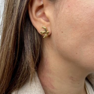 σκουλαρίκια Bird of Freedom, επιχρυσωμένα σκουλαρίκια, ορείχαλκος, χειροποίητα κοσμήματα, Sunny Designs, σκουλαρίκια πουλί, κομψά σκουλαρίκια, γυναικεία κοσμήματα