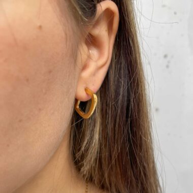 Square hoop earrings, brass earrings, geometric jewelry, handmade hoops, Sunny Designs, minimalist earrings, modern brass jewelry, statement hoops