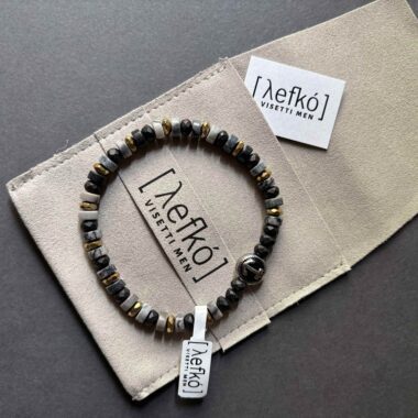 Ανδρικό βραχιόλι Leyko Stainless steel bracelet men Ημιπολύτιμες πέτρες Minimal ανδρικό βραχιόλι Gift for men bracelet Luxury men jewelry, γκρι πετρες, ημιπολύτιμες πετρες αγκυρα , δωρο για καπετανιους δωρο για ναυτικο, δωρο για εκεινον, αντρικό δώρο