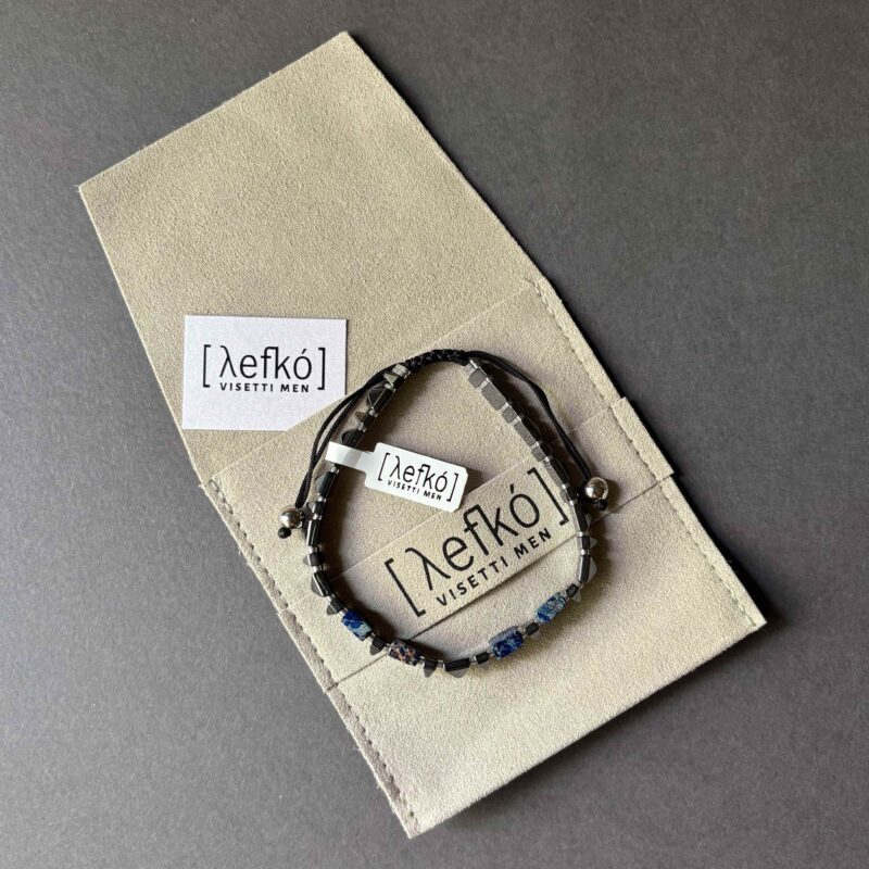 Ανδρικό βραχιόλι Leyko Stainless steel bracelet men Ημιπολύτιμες πέτρες Minimal ανδρικό βραχιόλι Gift for men bracelet Luxury men jewelry, lapis lazuli bracelet