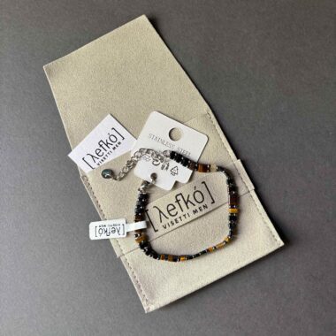 Ανδρικό βραχιόλι Leyko Stainless steel bracelet men Ημιπολύτιμες πέτρες Minimal ανδρικό βραχιόλι Gift for men bracelet Luxury men jewelry, vraxioli antriko, tiger eye and hematite, αντρικο βραχιολι με αιματιτη και ματι της τιγρης, δώρο για εκεινον