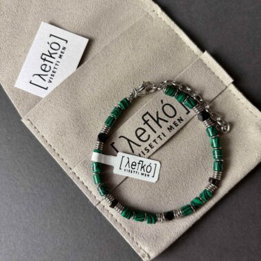 malachite men bracelet, αντρικο βραχιολι με μαλαχιτη και αιματιτη
