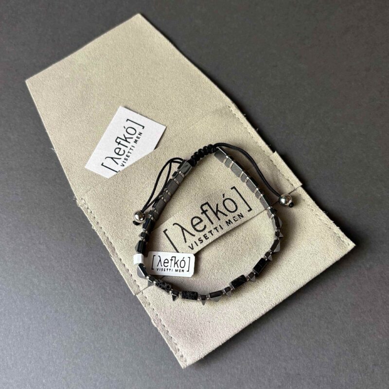 Ανδρικό βραχιόλι Leyko Stainless steel bracelet men Ημιπολύτιμες πέτρες Minimal ανδρικό βραχιόλι Gift for men bracelet Luxury men jewelry