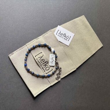Ανδρικό βραχιόλι Leyko Stainless steel bracelet men Ημιπολύτιμες πέτρες Minimal ανδρικό βραχιόλι Gift for men bracelet Luxury men jewelry, αιματιτης , λαπις λαζουλι
