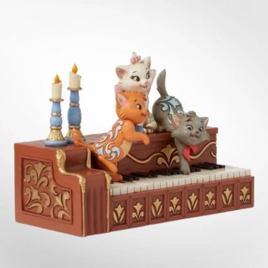 Aristocats figurine, Jim Shore Disney Traditions, Disney collectible statue, Marie Toulouse Berlioz, piano figurine, Aristocats decoration, Jim Shore 2024, Disney gift