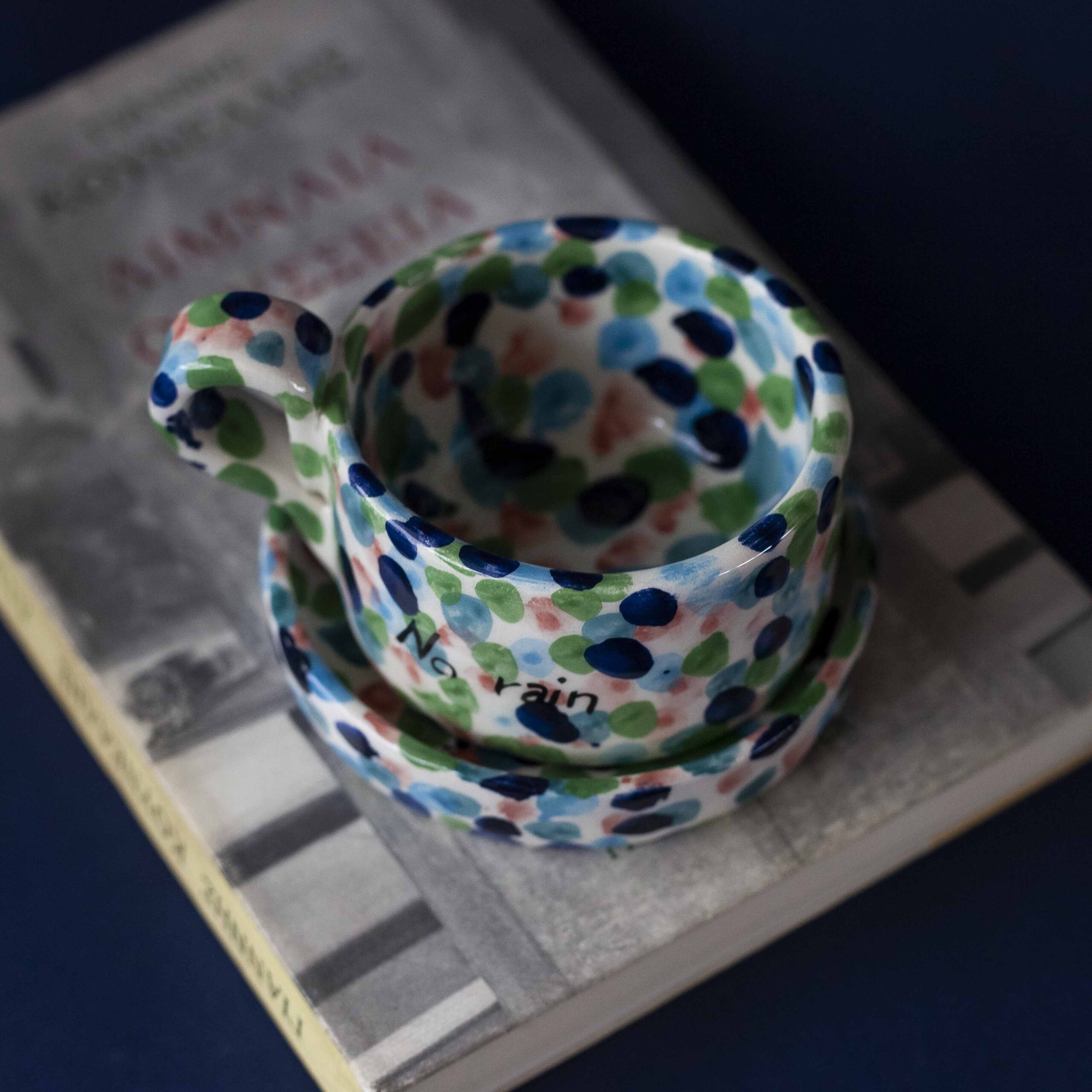 No rain Cup with No Flowers Saucer 100ml - Mugaki - Image 2