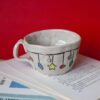 christmas mug with ornaments. with high temperature clay. χριστουγεννιάτικη κούπα με πηλό υψηλής θερμοκρασίας με ζωγραφισμένα στολίδια περιμετρικά.