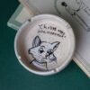 handmade ashtray with duchess from aristocats. χειροποίητο τασάκι με την Δούκισσα από τις αριστόγατες. υψηλής θερμοκρασίας πηλός. high temperature clay.
