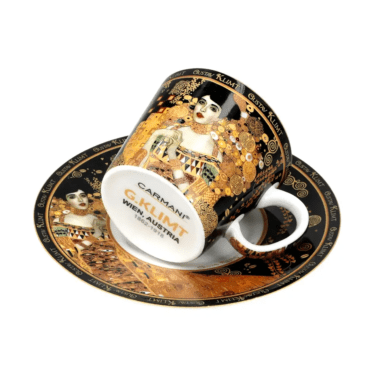 Πορσελάνινο φλιτζάνι espresso 100 ml με πιατάκι εμπνευσμένο από το έργο Αδέλα του Gustav Klimt σε συσκευασία δώρου – CARMANI.