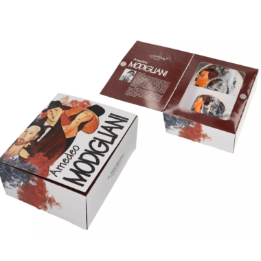 Πορσελάνινο φλιτζάνι espresso 80 ml με πιατάκι διακοσμημένο με το έργο Amedeo Modigliani Lunia Czechowska με συσκευασία δώρου – CARMANI