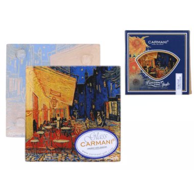 Van Gogh Cafe Terrace at Night coaster, CARMANI coaster, Vincent van Gogh table accessory, art coaster