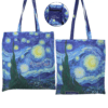 Van Gogh Starry Night bag, CARMANI shoulder bag, foldable art bag, Vincent van Gogh tote bag, art shoulder bag