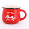 Red Ceramic Mug – Lazy Day | Lazy Day Collection κόκκινη κεραμικη κουπα 250 ml σε ρετρό στυλ με συσκευασία δώρου – Lazy Day