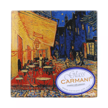 Coaster decorated with Vincent van Gogh Cafe Terrace at Night artwork – CARMANI