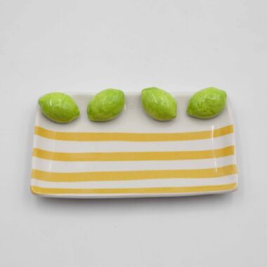 Πολύ μικρό κεραμικό δισκάκι με λεμόνια, μίνι διακοσμητικό πιατάκι, ιδανικό για κοσμήματα ή λεπτομέρεια καλοκαιρινής διακόσμησης Very small ceramic dish with lemons, mini decorative plate, summer themed home decor accessory for jewelry or small items