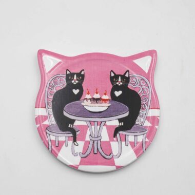 Σουβέρ με γάτες ζευγάρια που βγαίνουν ραντεβού και κάνουν δραστηριότητες μαζί, ρομαντικό και χαριτωμένο σχέδιο για τραπέζι Coasters with cat couples on dates, romantic and cute illustrations of cats doing activities together, charming table decor