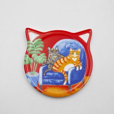 Σουβέρ με γάτες ζευγάρια που βγαίνουν ραντεβού και κάνουν δραστηριότητες μαζί, ρομαντικό και χαριτωμένο σχέδιο για τραπέζι Coasters with cat couples on dates, romantic and cute illustrations of cats doing activities together, charming table decor