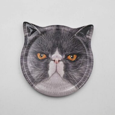 Σουβέρ σε σχήμα κεφαλιού γάτας, διαφορετικές γάτες και ράτσες όπως ταρταρούγα, πορτοκαλί και περσική, διακοσμητικά σουβέρ για τραπέζι Cat head shaped coasters, various cat designs and breeds, decorative table coasters for cat lovers