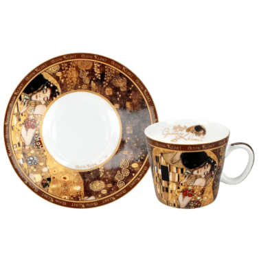 φλιτζάνι espresso Klimt Το Φιλί, Gustav Klimt CARMANI, πορσελάνη, καλλιτεχνικό φλιτζάνι καφέ, Klimt σερβίτσιο, φλιτζάνι espresso δώρο, designer τέχνη