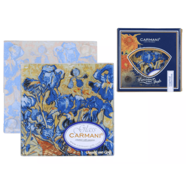 Van Gogh Irises coaster, CARMANI coaster, Vincent van Gogh table accessory, art coaster συσκευασια δωρου