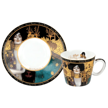 φλιτζάνι espresso Klimt Ιουδήθ, CARMANI Gustav Klimt, πορσελάνη, καλλιτεχνικό φλιτζάνι καφέ, Klimt σερβίτσιο, φλιτζάνι espresso δώρο, designer τέχνη
