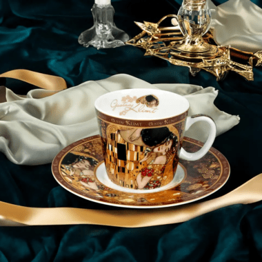 Klimt The Kiss espresso cup, Gustav Klimt espresso cup, CARMANI espresso cup, porcelain espresso cup, art inspired coffee cup, espresso cup gift, designer espresso cup