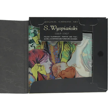 Wyspiański Motherhood glass coaster, CARMANI glass coaster, art table accessory, Stanisław Wyspiański coaster