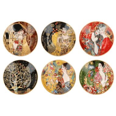 porcelain saucers with gustav klimt's artworks