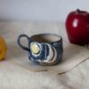espresso mug, small cup, boat mug, night sea, ocean mug, handmade mug, ceramic cup, greek sea, minimal mug, art mug, unique cup, gift idea, κεραμικά εσπρέσο, καράβι, θάλασσα