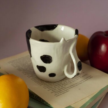 Alternative view of Tuxedo Cat Mug with 3D Snout 300ml - Mugaki