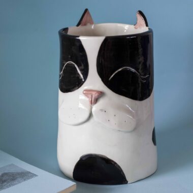 Alternative view of Tuxedo Cat Vase - Mugaki
