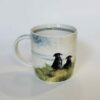 alex clark porcelain mug with two dogs starring at the sea . πανεμορφη πορσελανινη κούπα με δύο σκύλους που κοιτάνε τη θάλασσα.