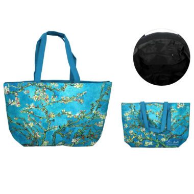 Shoulder bag with Vincent van Gogh Almond Blossom artwork – CARMANI Τσάντα ώμου με το έργο του Vincent van Gogh «Ανθισμένη Αμυγδαλιά» –