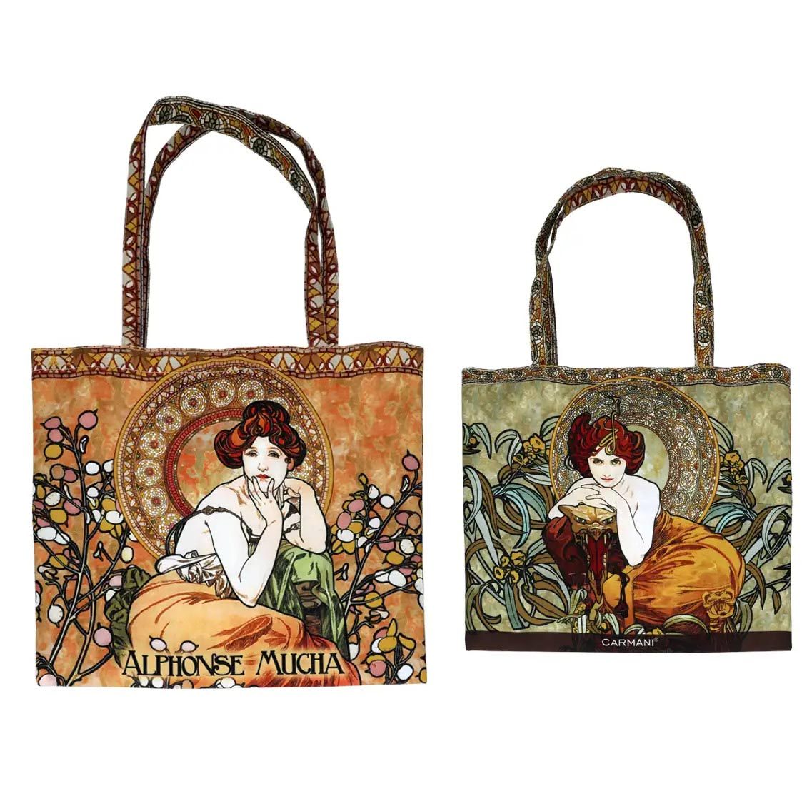 Lunch bag with Alphonse Mucha Topaz and Emerald Gemstones artwork – Τσάντα φαγητού με το έργο του Alphonse Mucha «Τοπάζι και Σμαράγδι» – CARMANI