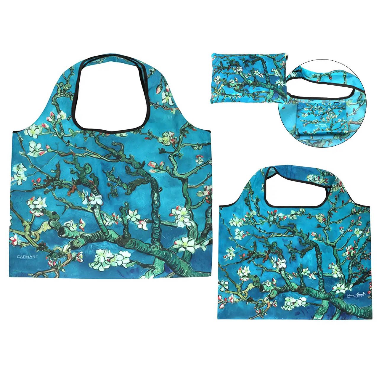 Shoulder bag with Vincent van Gogh Almond Tree artwork . Τσάντα ώμου με το έργο του Vincent van Gogh «Αμυγδαλιά» – CARMANI