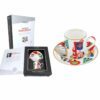 Porcelain cup and saucer set decorated with the artwork Muses by Wassily Kandinsky. Part of the CARMANI art collection, this elegant set highlights the harmony between fine porcelain craftsmanship and the expressive language of abstract art. Ideal for enjoying coffee or tea with artistic flair.