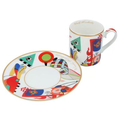 Porcelain cup and saucer set with Wassily Kandinsky Muses artwork – CARMANI