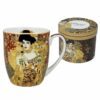 Porcelain Camio mug decorated with Gustav Klimt’s artwork Adela. Part of the CARMANI art collection, this 400 ml mug combines high-quality porcelain with an elegant artistic design, making it ideal for enjoying coffee or tea in style. Πορσελάνινη κούπα Camio 400 ml με το έργο του Gustav Klimt «Αδέλα» – CARMANI