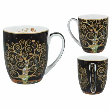 Porcelain Camio mug 400 ml decorated with Gustav Klimt Tree of Life artwork – CARMANI