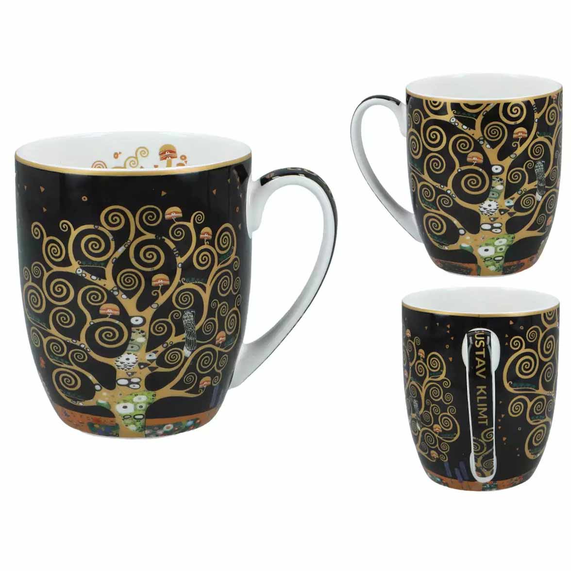 Porcelain Camio mug 400 ml decorated with Gustav Klimt Tree of Life artwork – CARMANI