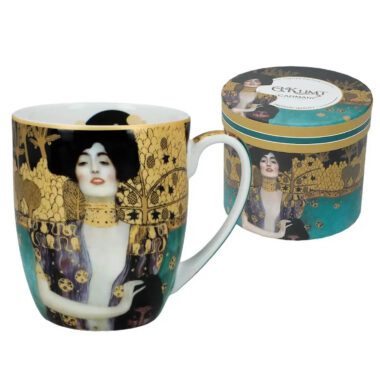 Porcelain Camio mug 400 ml decorated with Gustav Klimt Judith artwork – Πορσελάνινη κούπα Camio 400 ml με το έργο του Gustav Klimt «Ιουδήθ» – CARMANI