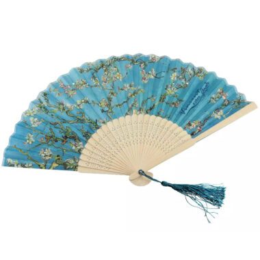 CARMANI fan 22 cm decorated with Vincent van Gogh Almond Tree artwork – Βεντάλια CARMANI 22 cm με το έργο του Vincent van Gogh «Αμυγδαλιά» – CARMANI