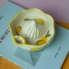 handmade ceramic lemon squizer for lemons. χειροποίητος κεραμικός λεμονοστίφτης για λεμονάκια.