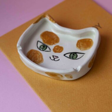 Alternative view of Handmade Ginger Cat Ashtray - Mugaki